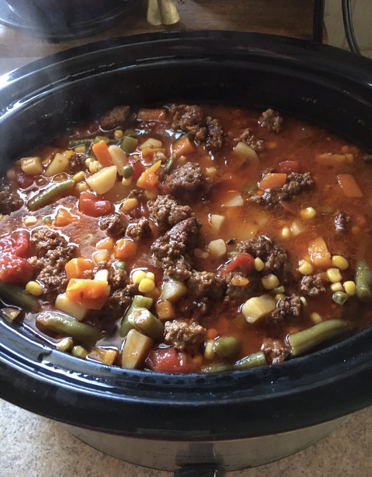 Hearty Crockpot Cowboy Soup - Cookies and Cursewords